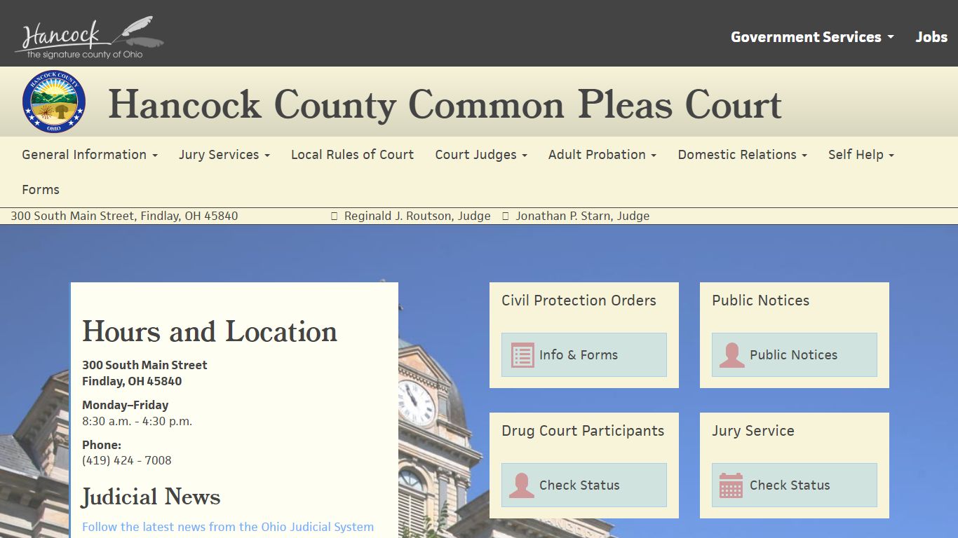 Common Pleas Court - Hancock County, Ohio