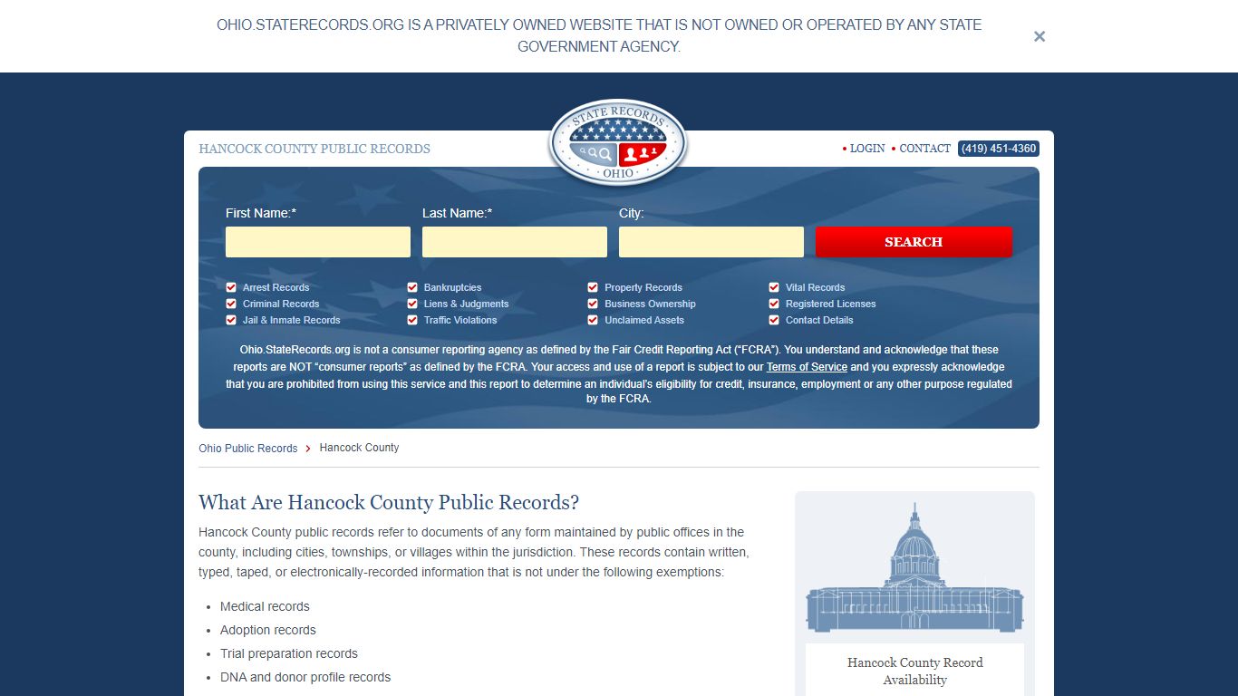 Hancock County Arrest, Court, and Public Records | StateRecords.org